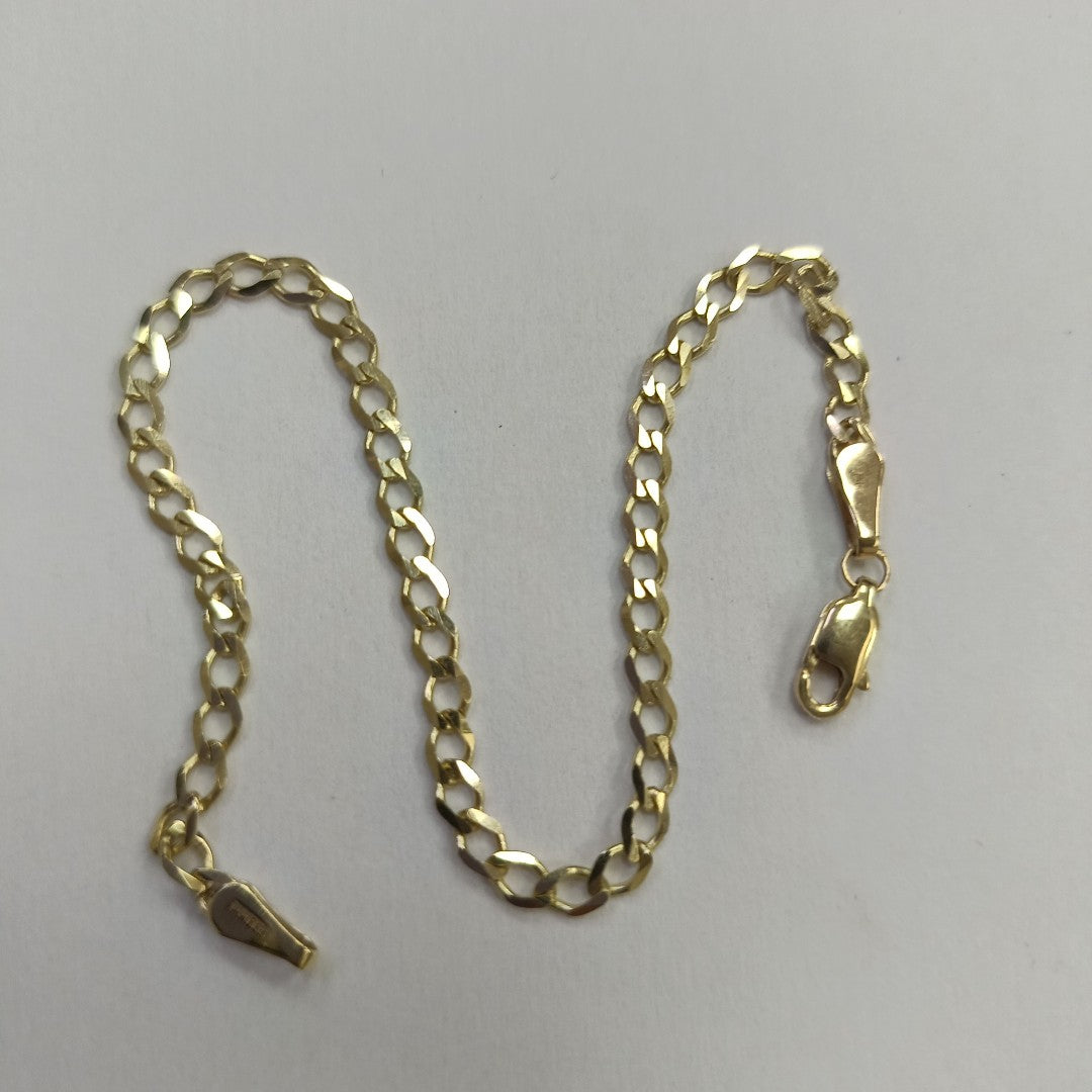 PULSERA TEJIDO BARBADA 14K 21 CM 3.8 GR (NUEVO)