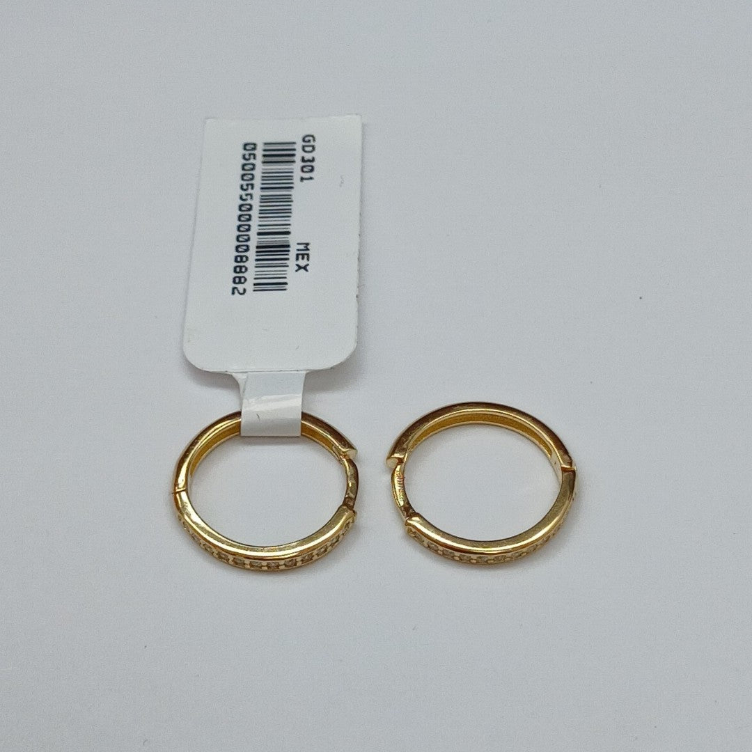 ARETES HUGGIES C CIRCONIA 14K 1.8 GR (NUEVO)