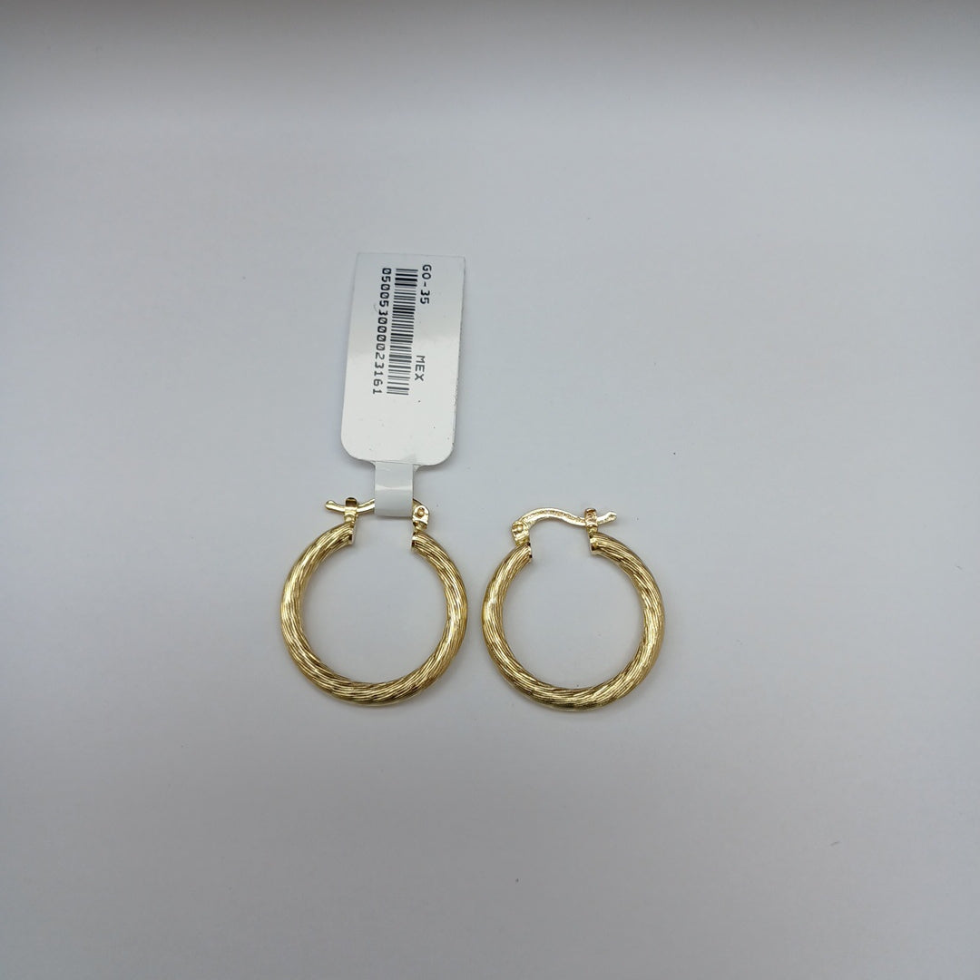 ARETES TEJIDO ARRACADAS ASTRIADAS 14K 3 GR (NUEVO)