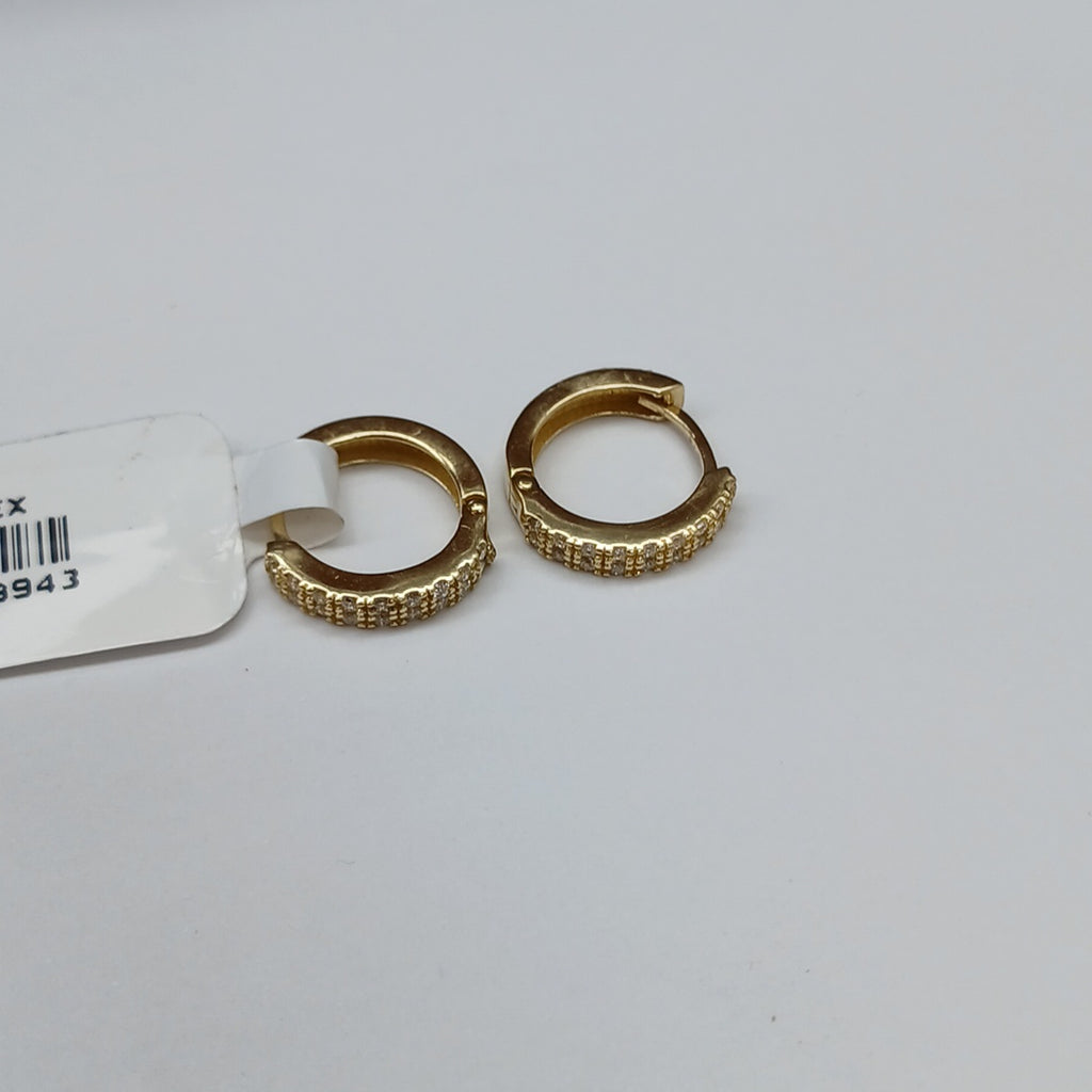 ARETES HUGGIES C CIRCONIAS 14K 1.8 GR (NUEVO)