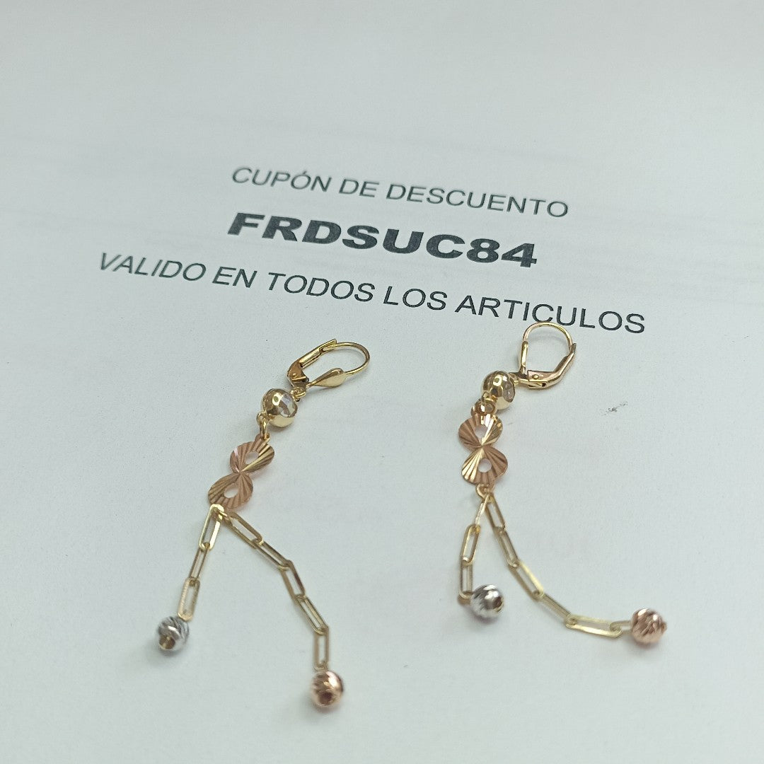 ARETES PAR ORO 14 K 3.4 GRMS (SEMINUEVO)
