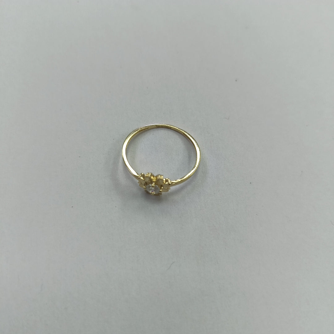 ANILLOS FIG FLOR CON CIRCONIAS 14K TALLA 7 1 GR (NUEVO)