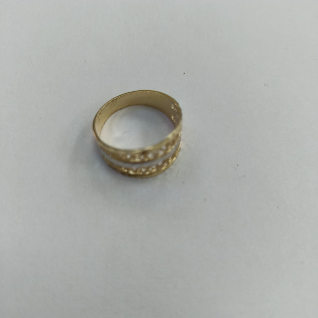ANILLOS TIPO FILIGRANA COMBINADO 14K TALLA 8 2.7 GR (NUEVO)