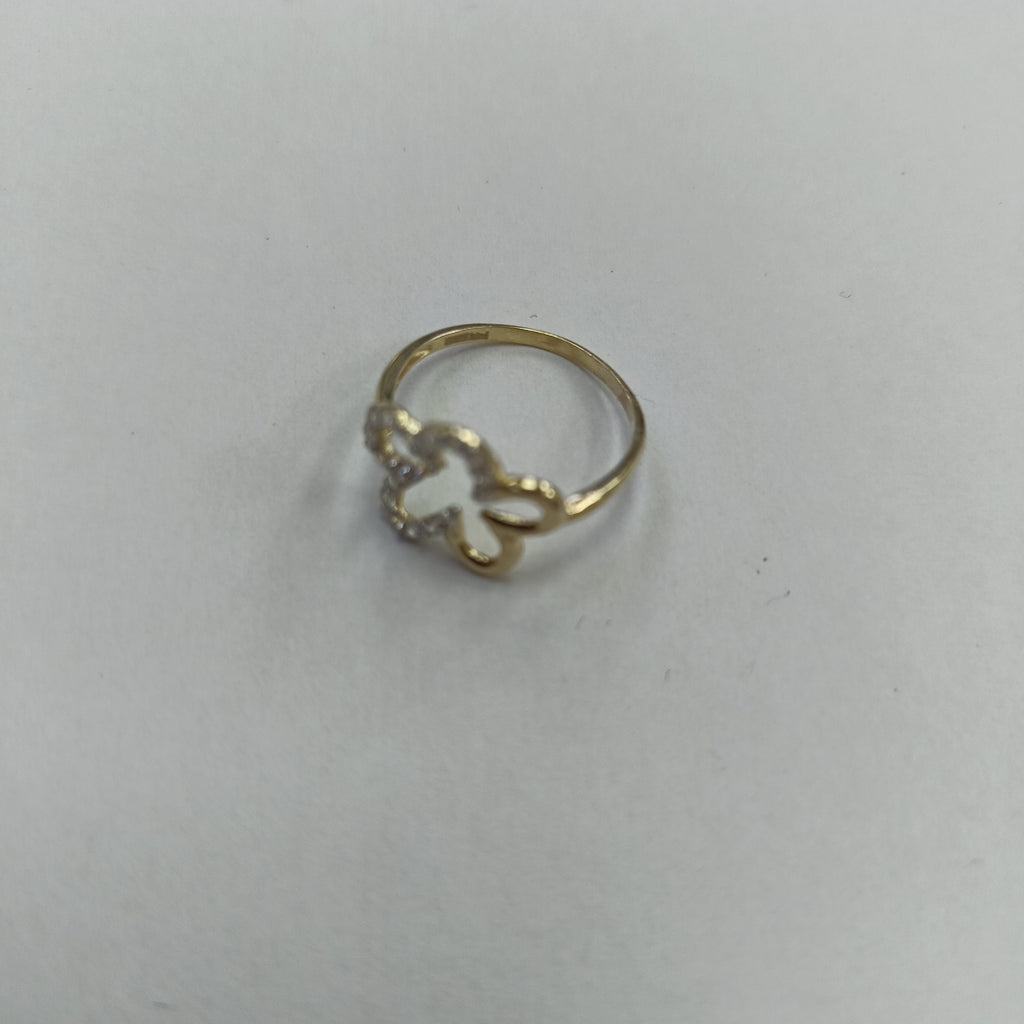 ANILLOS FIG FLOR CON CIRCONIAS 14K TALLA 7 1.4 GR (NUEVO)
