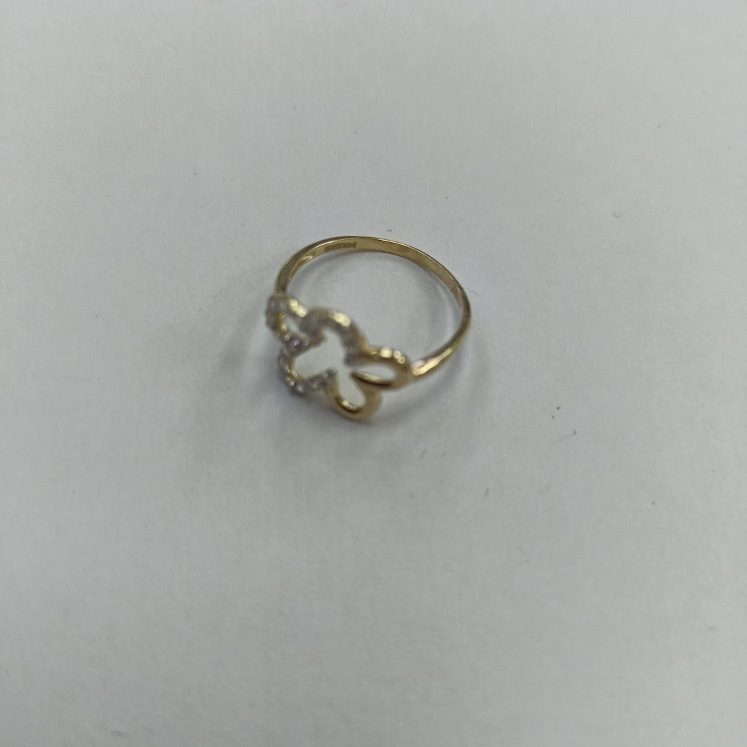 ANILLOS FIG FLOR CON CIRCONIAS 14K TALLA 7 1.4 GR (NUEVO)