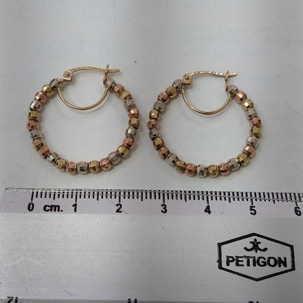ARRACADAS PAR ORO, ORO COMBINADO 10 K 2.9 GRMS (SEMINUEVO)