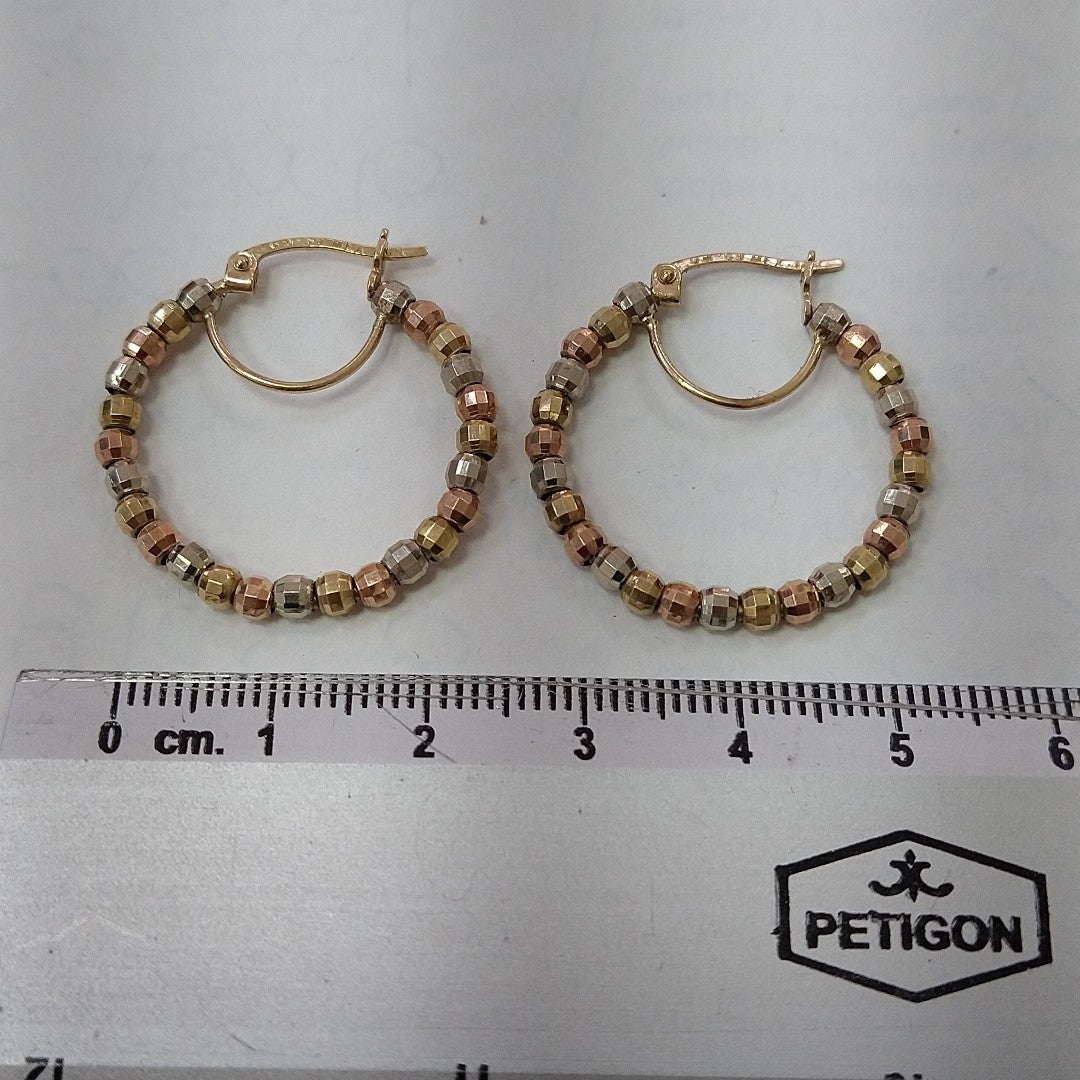 ARRACADAS PAR ORO, ORO COMBINADO 10 K 2.9 GRMS (SEMINUEVO)