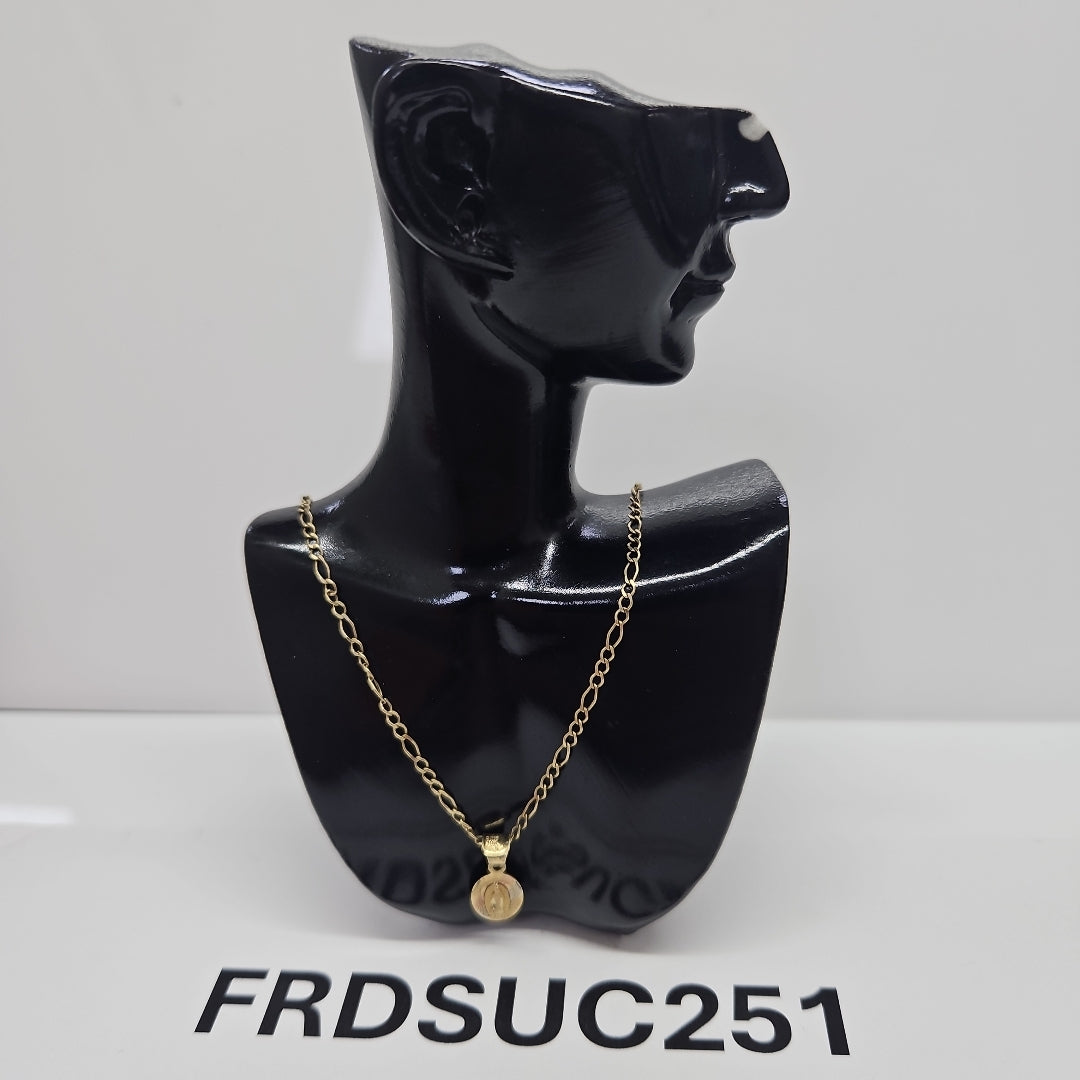 CADENA, MEDALLA RELIGIOSA ORO 10 K 2.1 GRMS (SEMINUEVO)