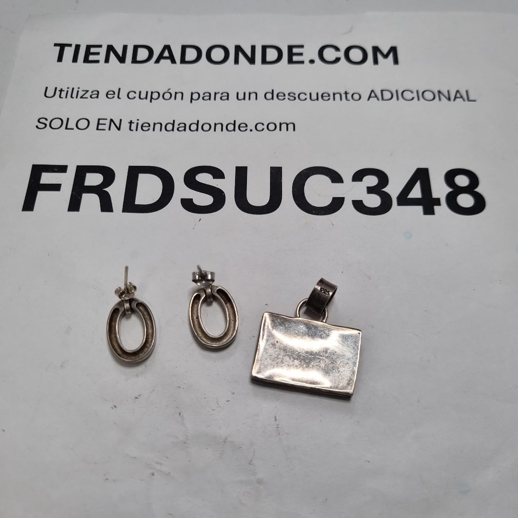 ARETES PAR, DIJE PLATA 10.5 GRMS (SEMINUEVO)