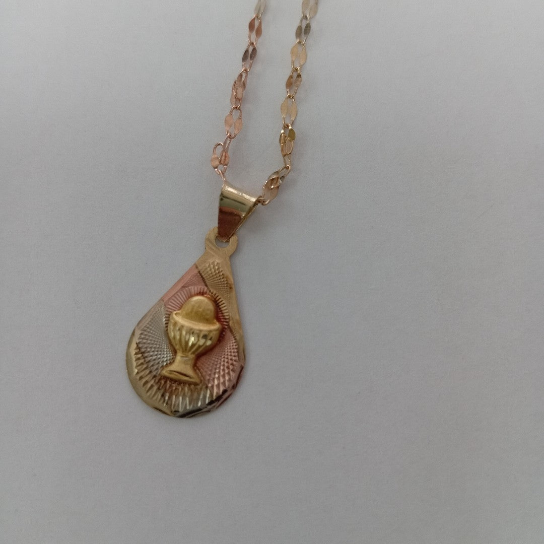 CADENA, MEDALLA RELIGIOSA ORO 10 K 1.7 GRMS (SEMINUEVO)