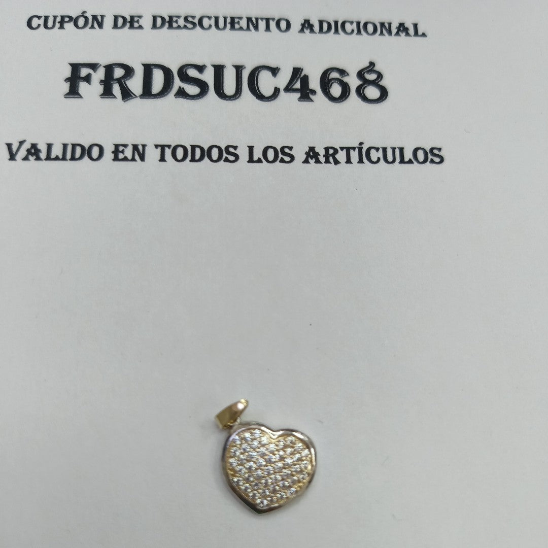 DIJE CORAZON CON CIRCONIAS 14K 1.8 GR (NUEVO)