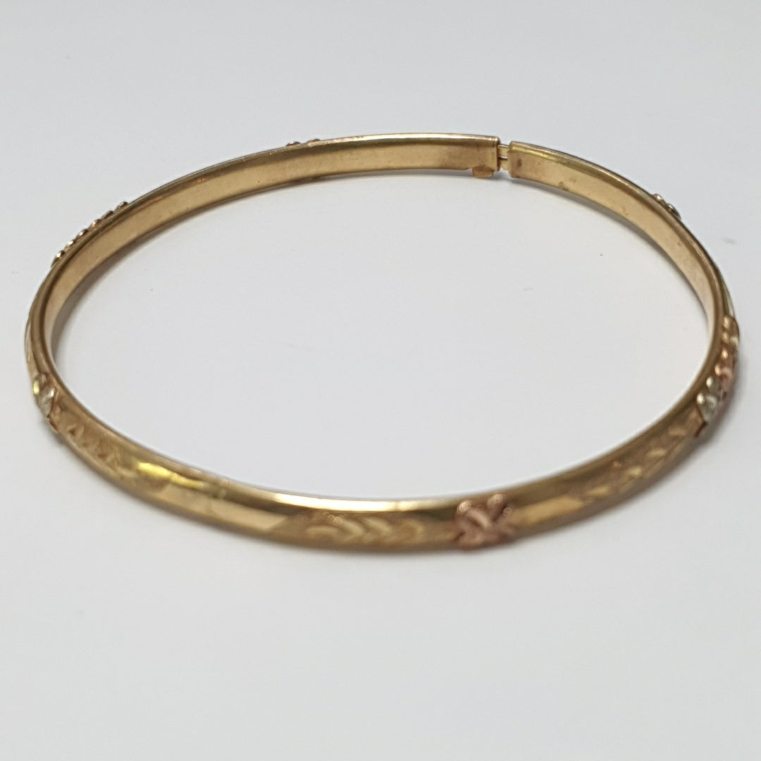 PULSERA RIGIDA ORO COMBINADO 14 K 9,10 GRMS (SEMINUEVO)