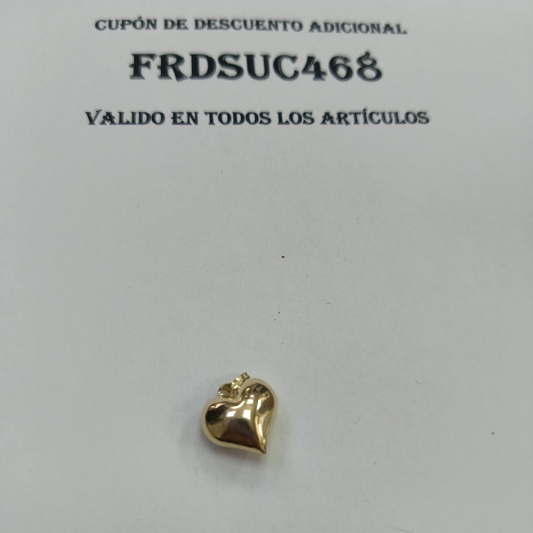 DIJE TEJIDO CORAZON LISO 14K 1.3 GR (NUEVO)