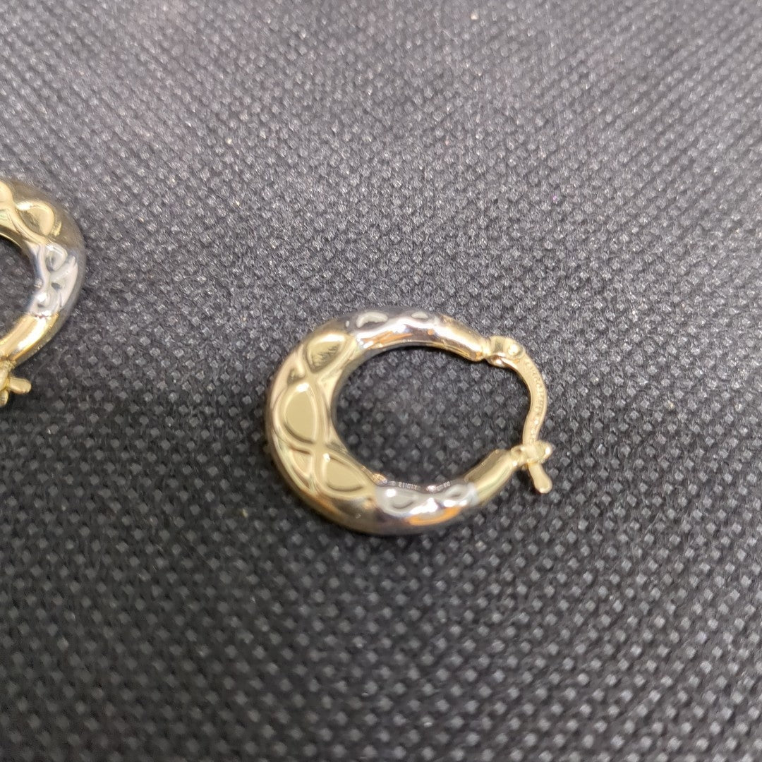 ARETES ARRACADAS COMBINADAS CON INFINITO 14K 2.3 GR (NUEVO)