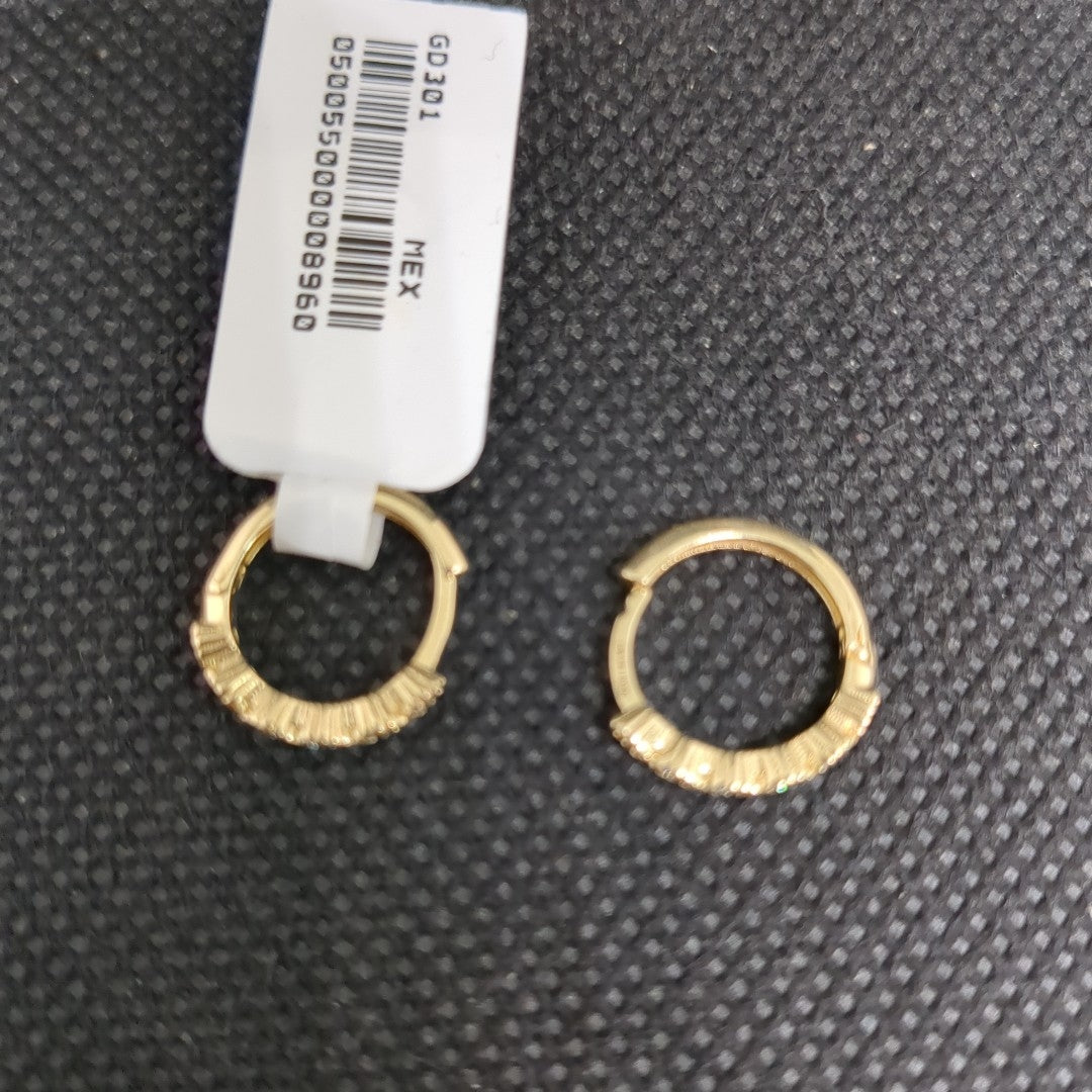 ARETES HUGGIES C CIRCONIAS 14K 2 GR (NUEVO)