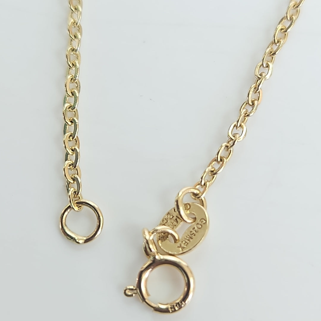 PULSERA TEJIDO ESP CON TREBOL 14K 18 CM 1.6 GR (NUEVO)