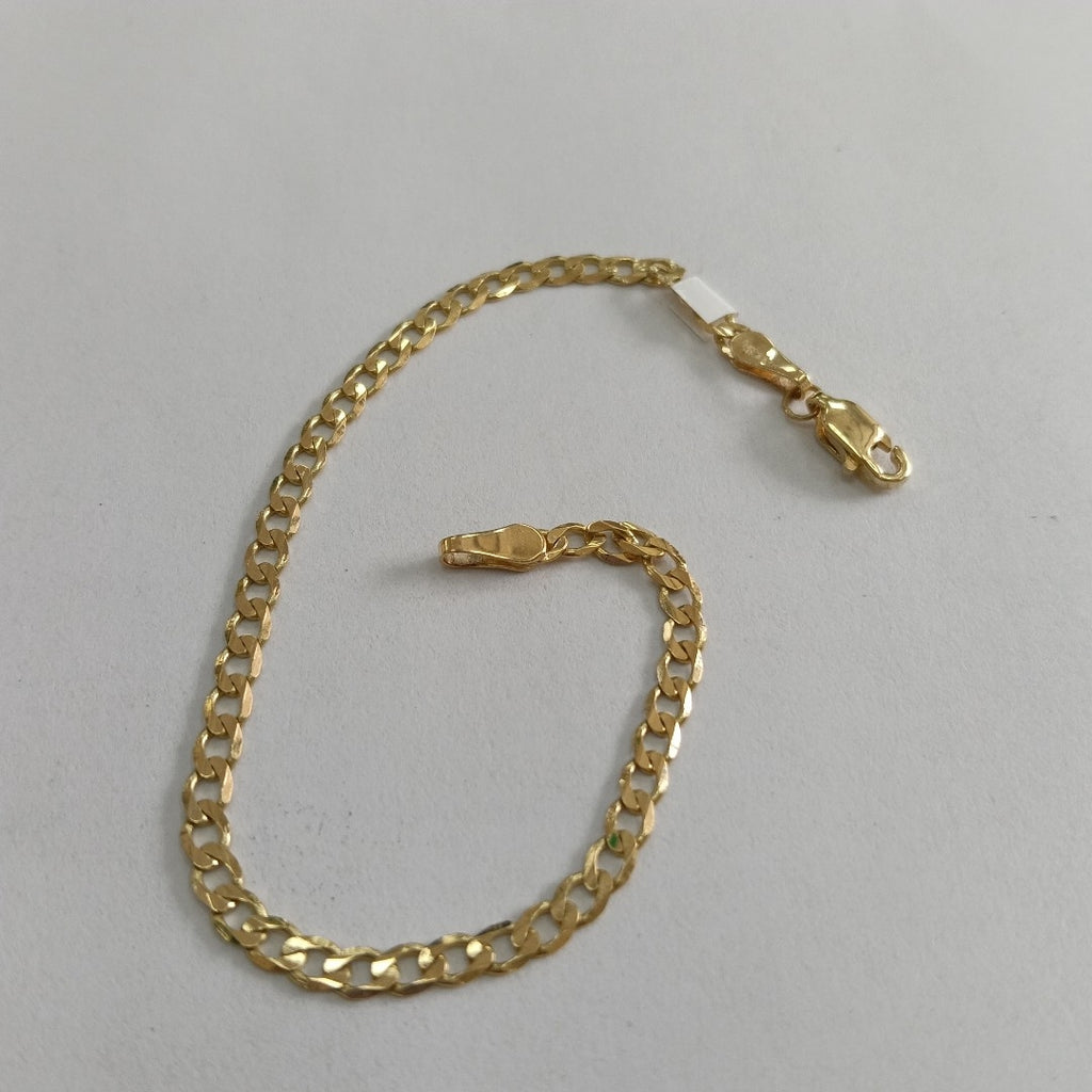 PULSERA TEJIDO BARBADA 14K 18 CM 3.3 GR (NUEVO)