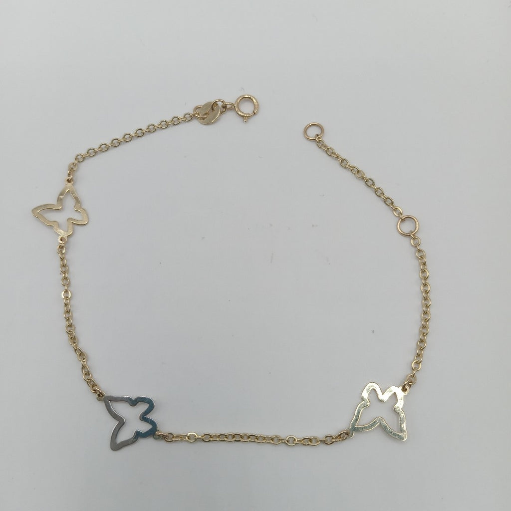 PULSERA ESPECIAL C MARIPOSAS 14K 18 CM 1.7 GR (NUEVO)