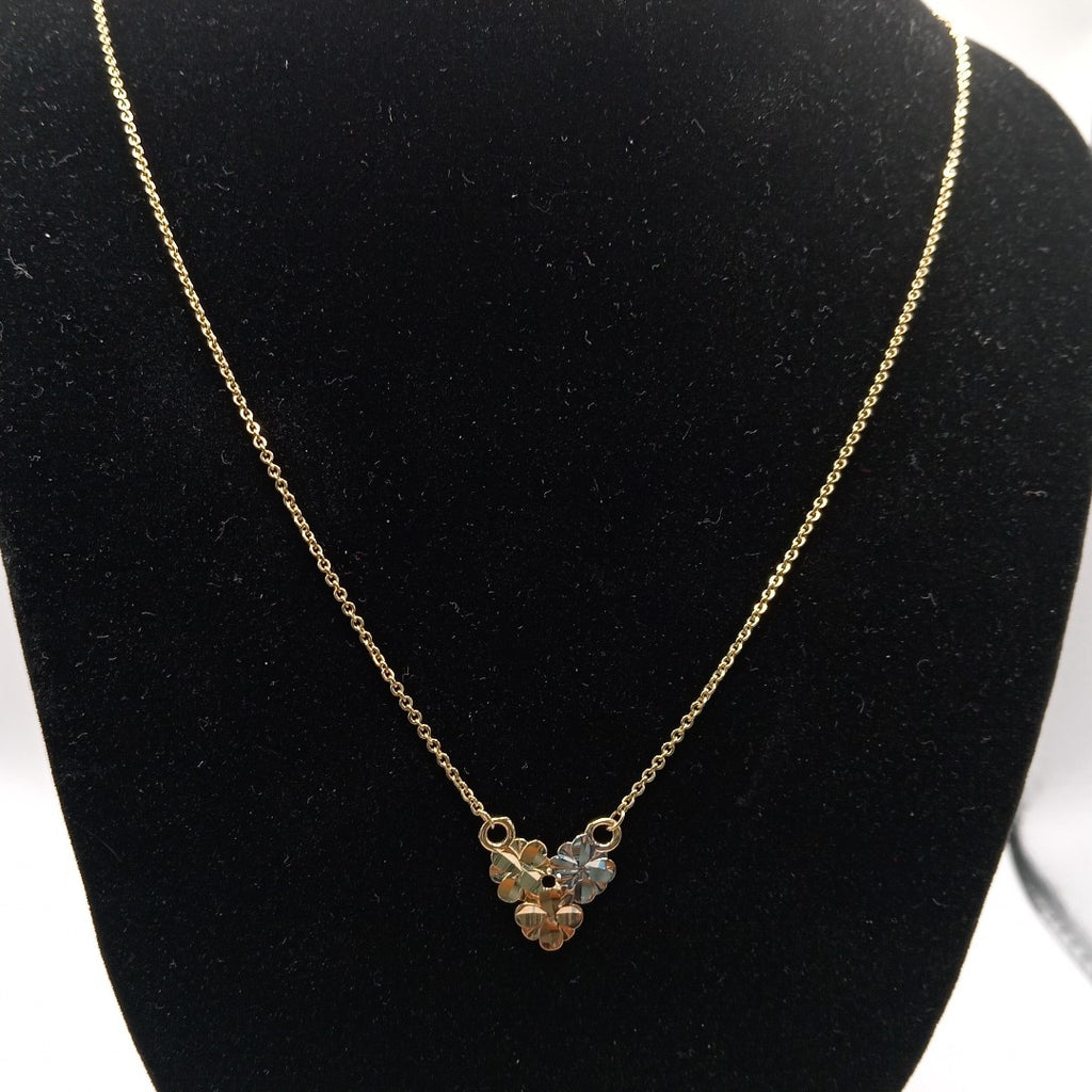 CADENA TEJIDO GARGANTILLA ESPECIAL C FLORES 14K 45 CM 2.9 GR (NUEVO)