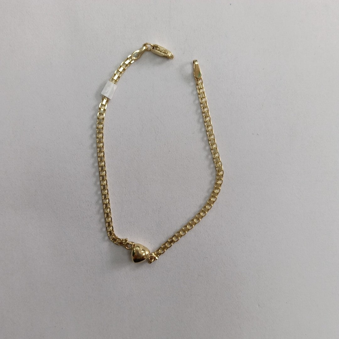 PULSERA ESPECIAL C CORAZON 14K 18 CM 2.7 GR (NUEVO)