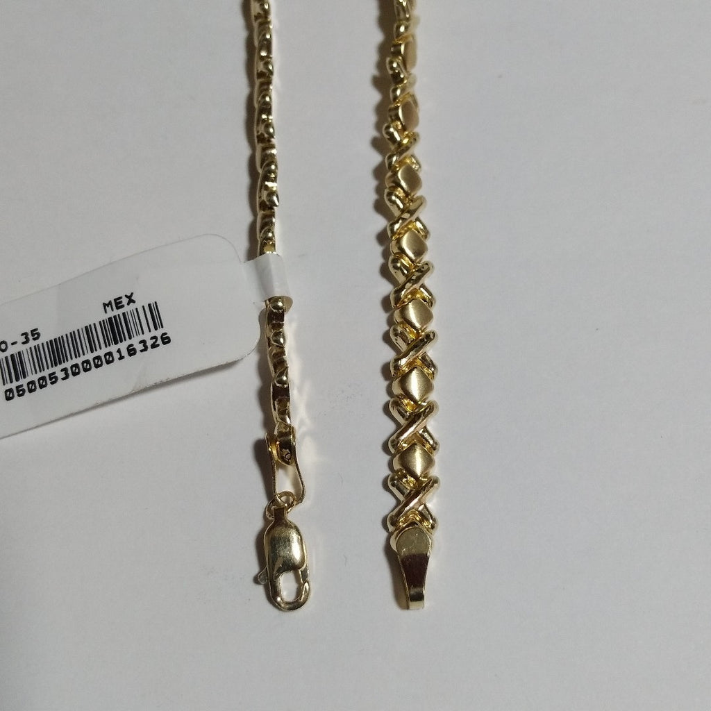 PULSERA ESPECIAL XOXO 14K 18 CM 6.1 GR (NUEVO)