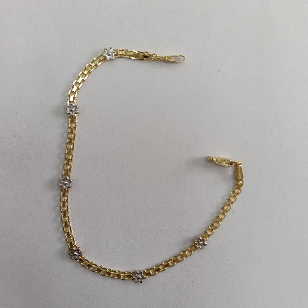 PULSERA ESPECIAL C FLORES 14K 18 CM 2.9 GR (NUEVO)