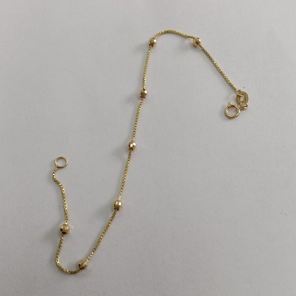 PULSERA ESPECIAL CON BOLITAS 14K 18 CM 1.4 GR (NUEVO)