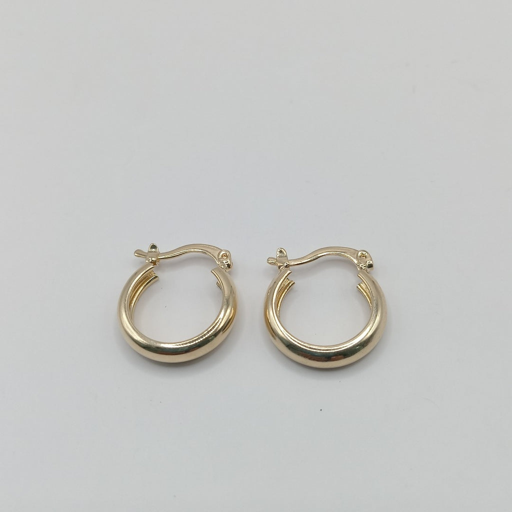 ARETES TEJIDO ARRACADAS LISAS 14K 2.2 GR (NUEVO)