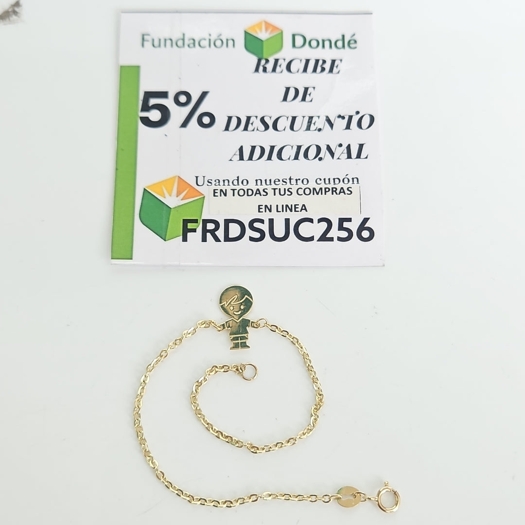 PULSERA TEJIDO ESPECIAL FIG NIÑO 14K 18 CM 1.5 GR (NUEVO)