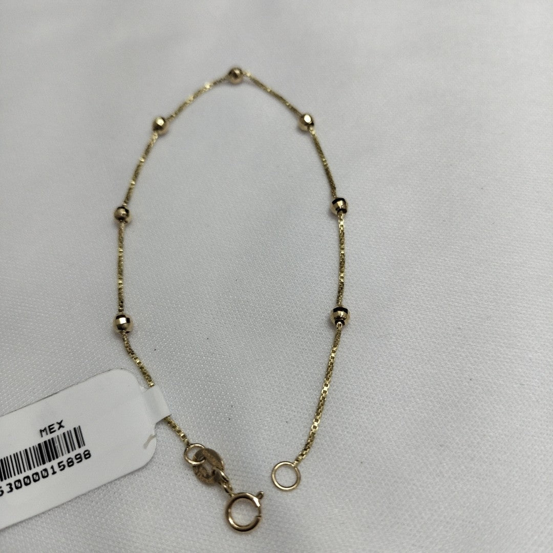PULSERA ESPECIAL CON BOLITAS 14K 18 CM 1.4 GR (NUEVO)