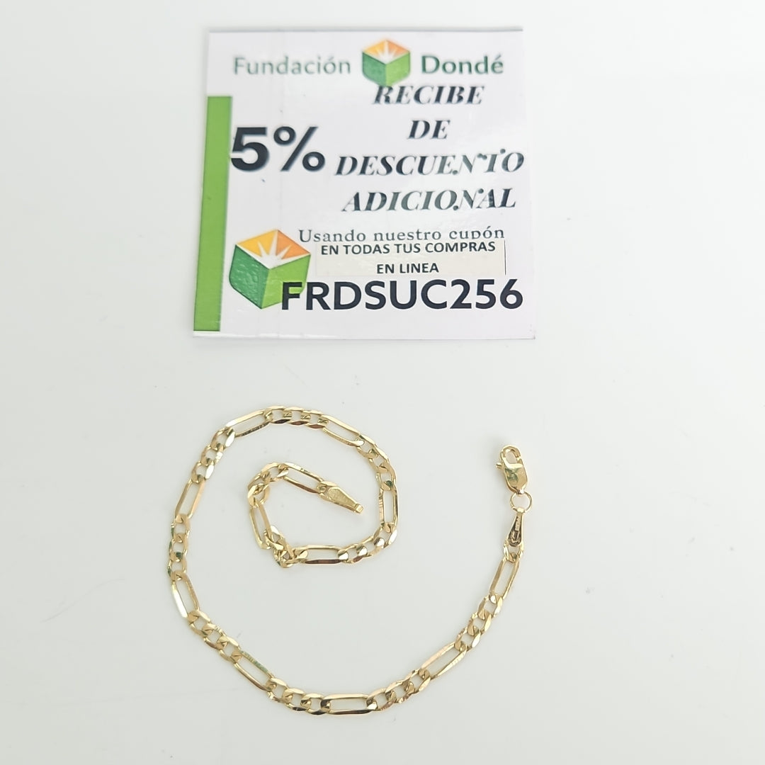 PULSERA TEJIDO 3X1 14K 21 CM 3 GR (NUEVO)