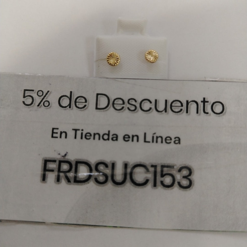BROQUELES BROQUEL FIG BOTON RAYADO 14K 0.1577 GR (NUEVO)