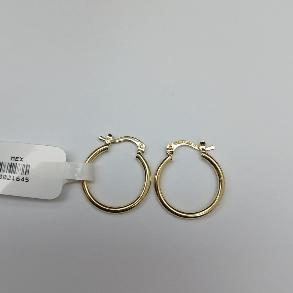 ARETES TEJIDO ARRACADAS LISAS 14K 1.1 GR (NUEVO)