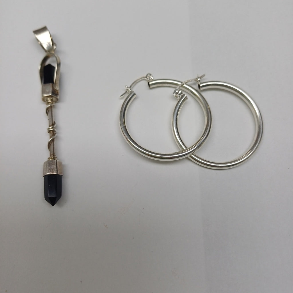 ANILLITO,ARRACADAS PAR,DIJE PLATA 11,00 GRMS (SEMINUEVO)