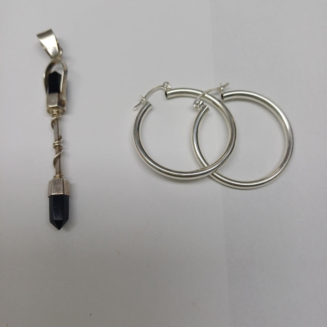 ANILLITO,ARRACADAS PAR,DIJE PLATA 11,00 GRMS (SEMINUEVO)