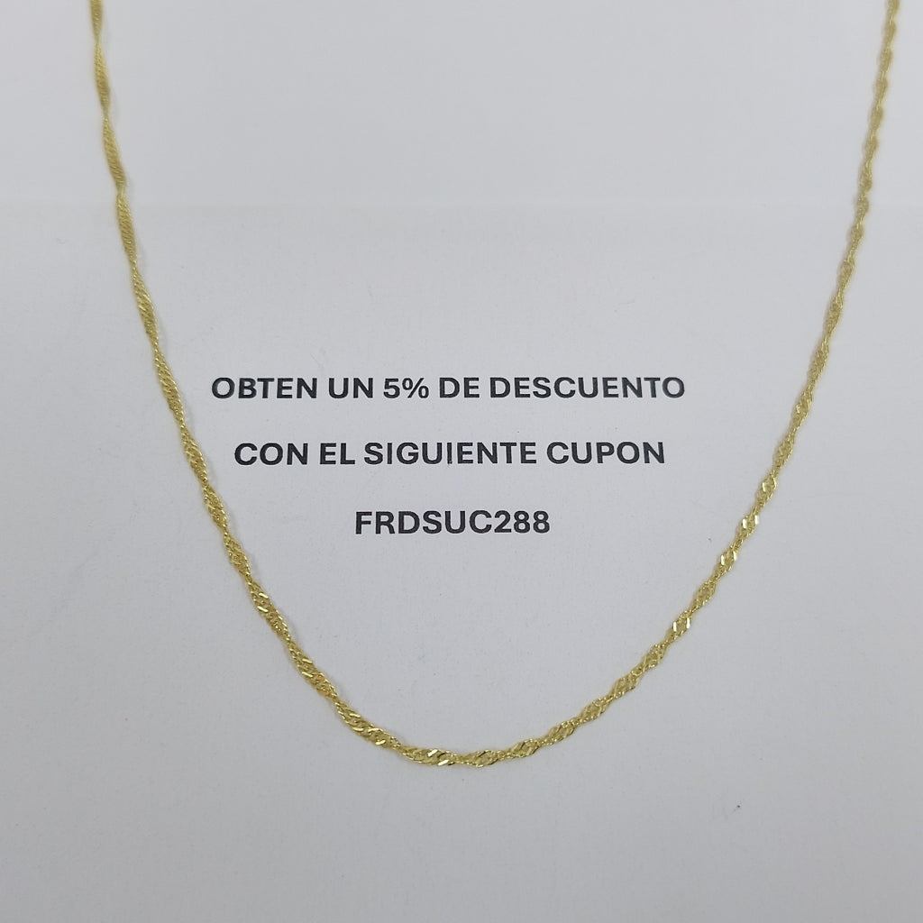 CADENA MEDIO TORZAL 10K 55 CM 2.5 GR (NUEVO)