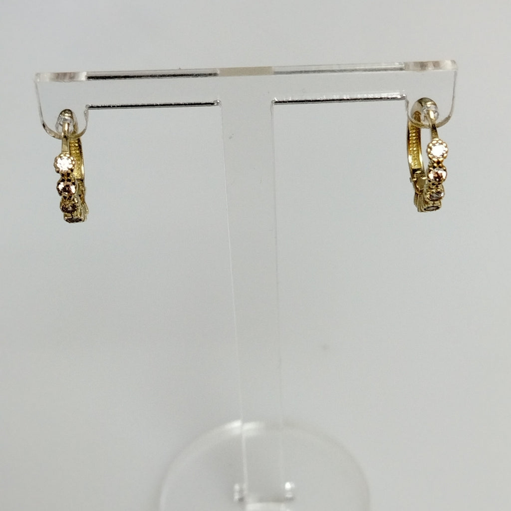 ARETES ARRACADA C CIRCONIAS 14K 2 GR (NUEVO)