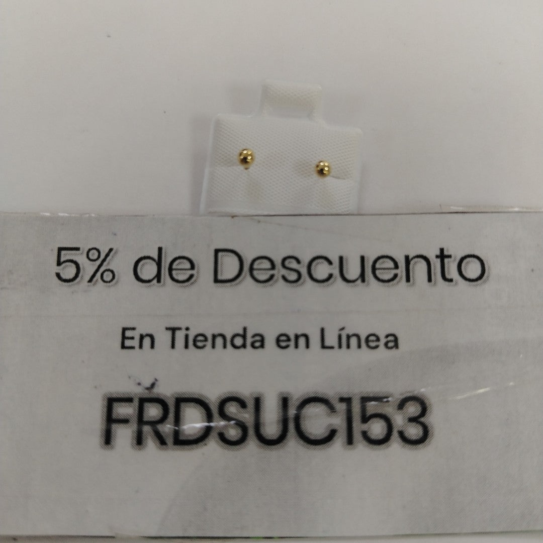BROQUELES BROQUEL FIG ESFERA 14K 0.1408 GR (NUEVO)