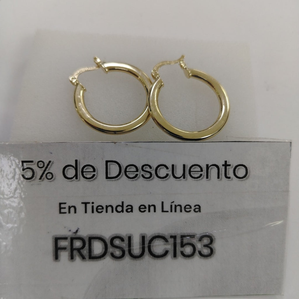 ARETES TEJIDO ARRACADA LISA 14K 2.1 GR (NUEVO)
