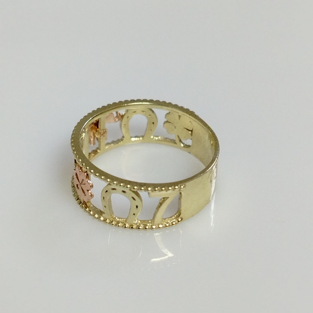 ANILLOS ARGOLLA DE LA SUERTE 10K TALLA 8 3 GR (NUEVO)