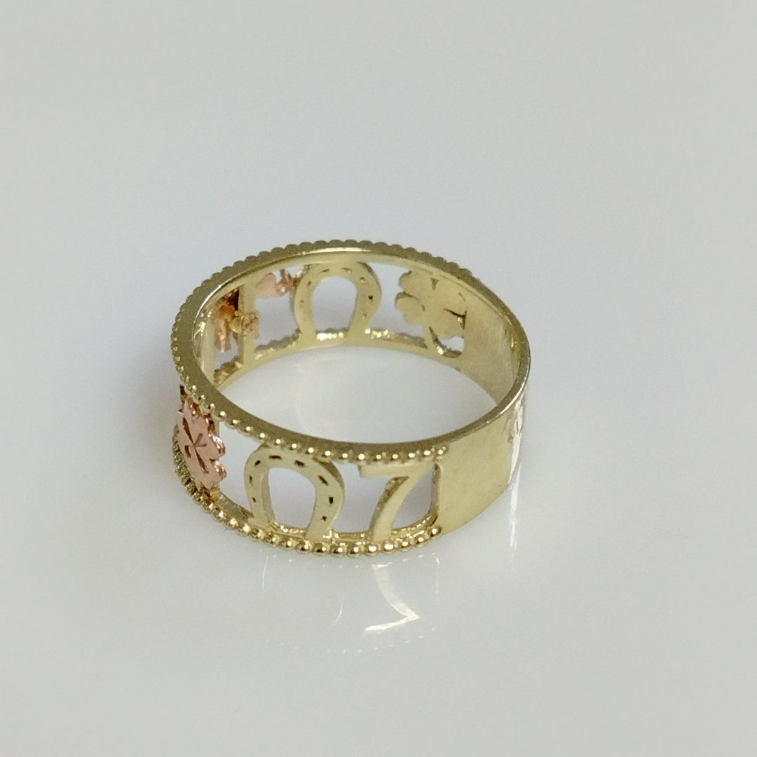 ANILLOS ARGOLLA DE LA SUERTE 10K TALLA 8 3 GR (NUEVO)