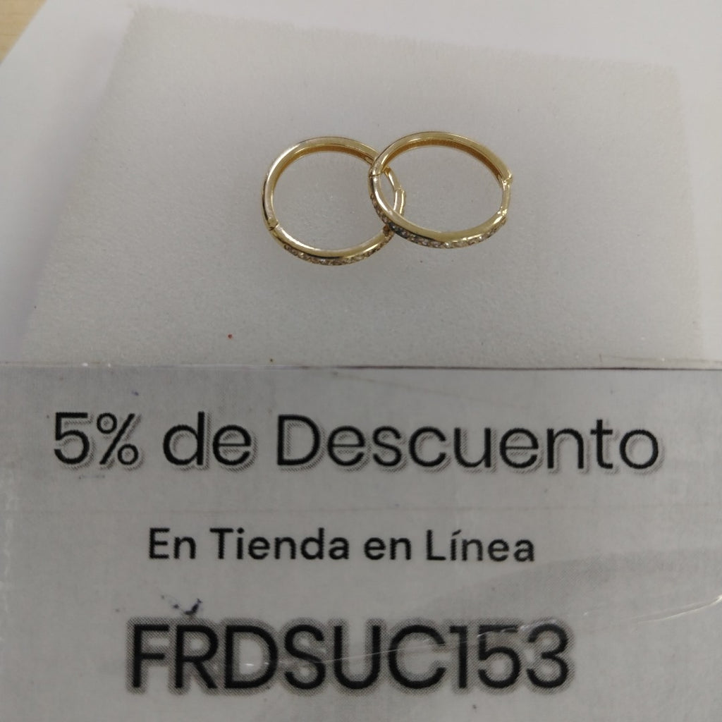 ARETES ARRACADAS C CIRCONIAS 14K 2 GR (NUEVO)