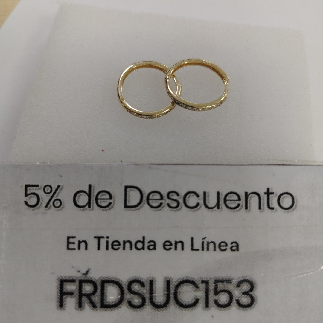 ARETES ARRACADAS C CIRCONIAS 14K 2 GR (NUEVO)