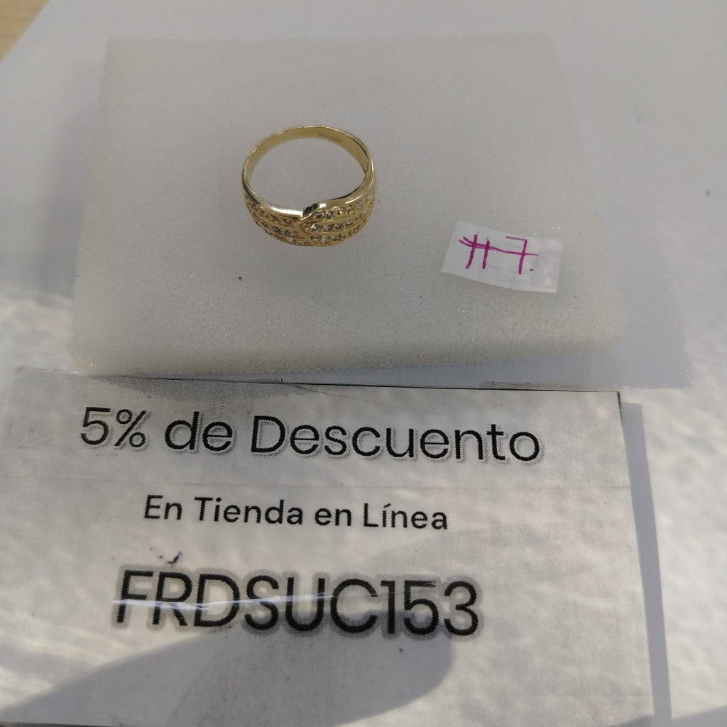 ANILLOS C CIRCONIAS 14K TALLA 7 2.9 GR (NUEVO)