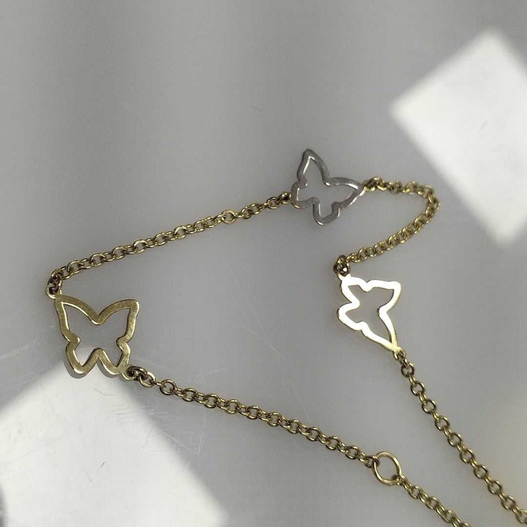 PULSERA ESPECIAL C MARIPOSAS 14K 18 CM 1.7 GR (NUEVO)