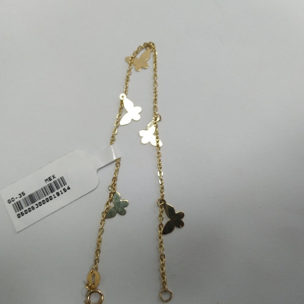 PULSERA ESPECIAL CON MARIPOSAS 14K 18 CM 2.1 GR (NUEVO)