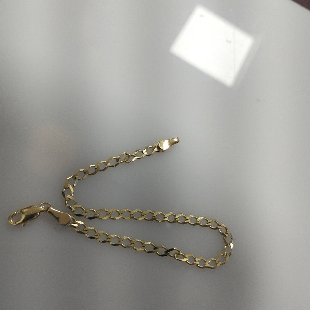 PULSERA TEJIDO BARBADA 14K 18 CM 3.4 GR (NUEVO)