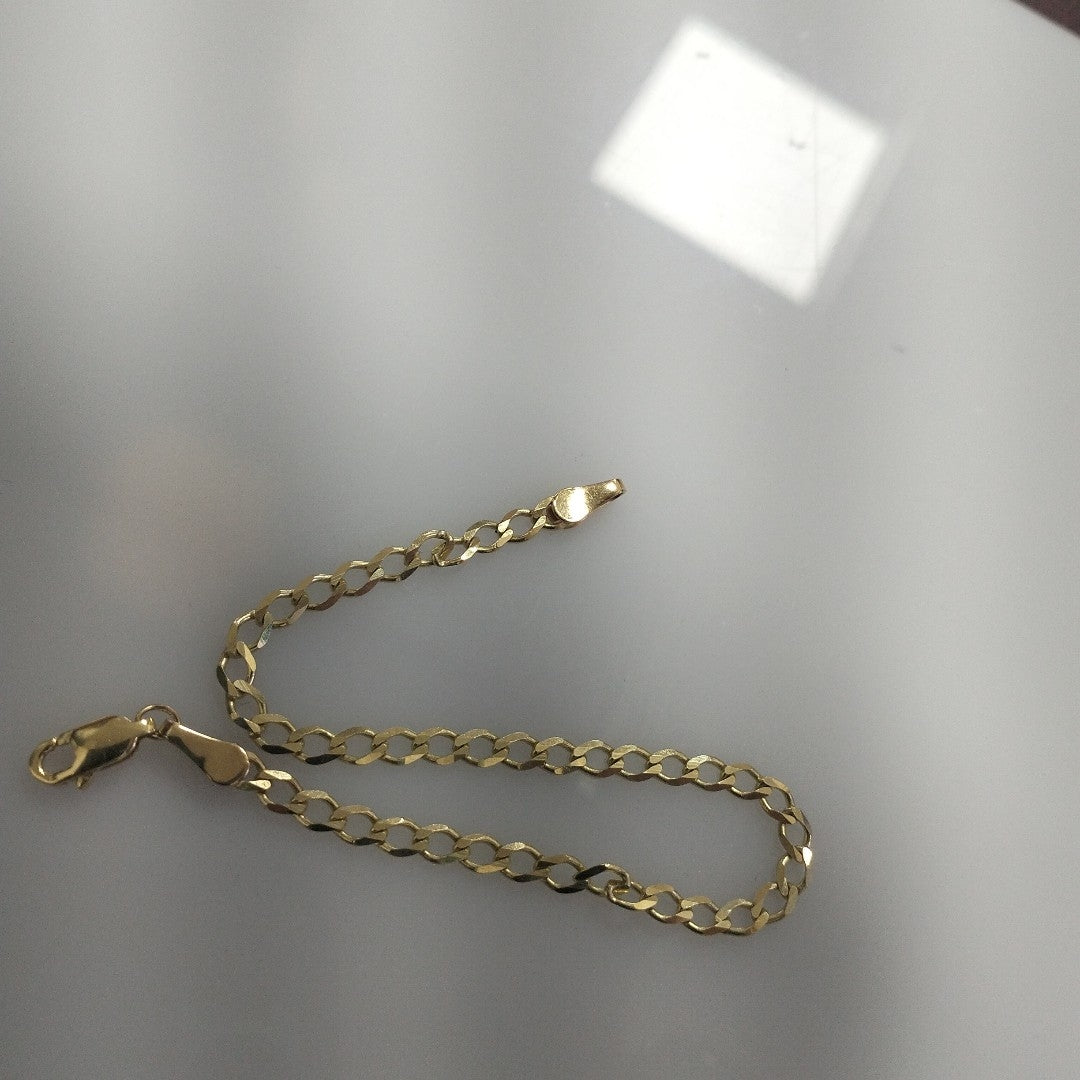 PULSERA TEJIDO BARBADA 14K 18 CM 3.4 GR (NUEVO)