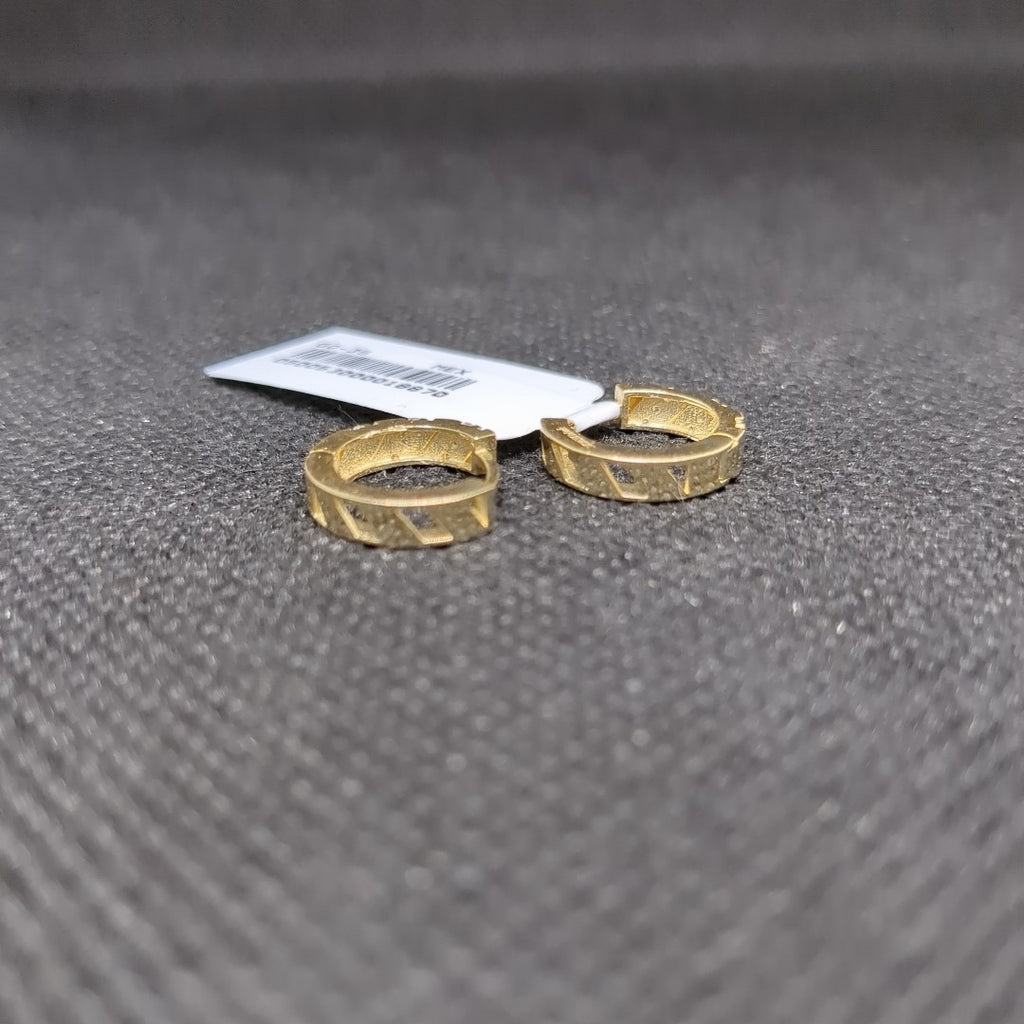 ARETES HUGGIES CON CIRCONIAS 14K 2.3 GR (NUEVO)
