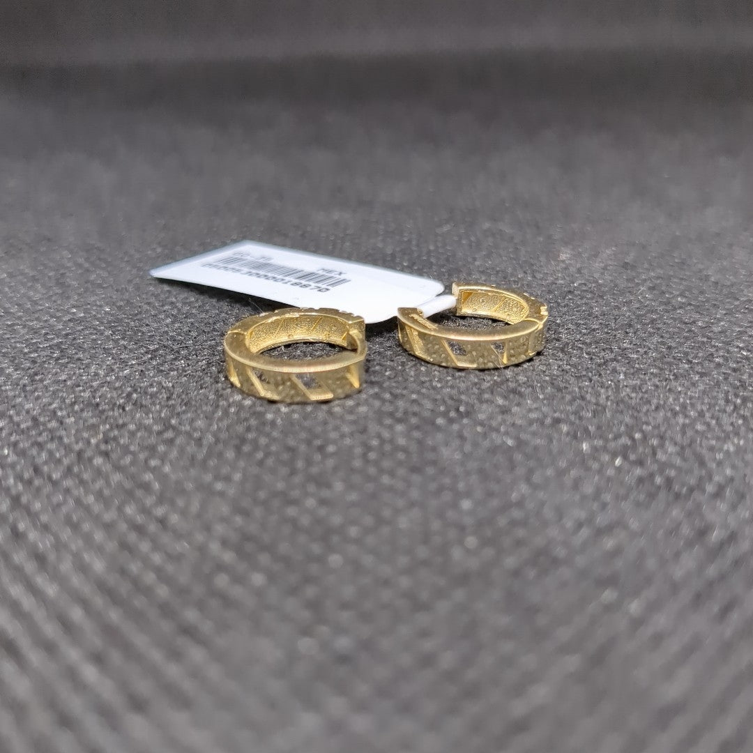 ARETES HUGGIES CON CIRCONIAS 14K 2.3 GR (NUEVO)